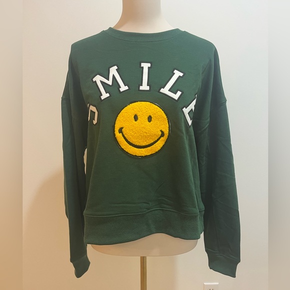 Altar’d State Smiley Face Boxy Cropped Sweater - Picture 5 of 9